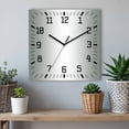 thumbnail image 6 of Grey Green Orange Ombre Wooden Wall Clock Silent Non Ticking, Modern Gradient Abstract Art Square Wall Clocks Battery Operated, Decor Clock for Home Office, Living Room, Kitchen, 12 Inch, 6 of 9