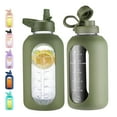 thumbnail image 1 of Botella de agua CIVAGO de vidrio de 1,9 L con popote y asa, 1 of 7