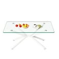 thumbnail image 4 of 39.37" Rectangular Tempered Glass Coffee Table with Metal Legs - Stylish & Durable for Living Room, 4 of 7