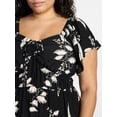 thumbnail image 3 of Terra & Sky Women's Plus Size Sweetheart Maxi Dress with Flutter Sleeves, Sizes 0X-4X, 3 of 4