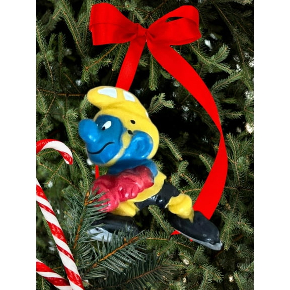 Ornament Smurf PVC Holiday Gift New Smurfs Figure Figurine 2.5” Rare Charm VTG dangler