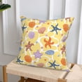 thumbnail image 6 of Throw Pillow Covers, Cute sea shells starfish Soft Square Pillow Cases with Invisible Zipper for Couch Bed Sofa, Farmhouse Fall Home Decor 20"x20", 6 of 7