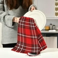 thumbnail image 6 of GZHJMY Red Plaid Kitchen Dish Towel 1 Pack, Soft Absorbent Dishcloths Reusable Hand Towel Washable Tea Towels for Home Kitchen Bar Table Decor, 28 x 18 Inch Washcloths Decorative Towels, 6 of 7