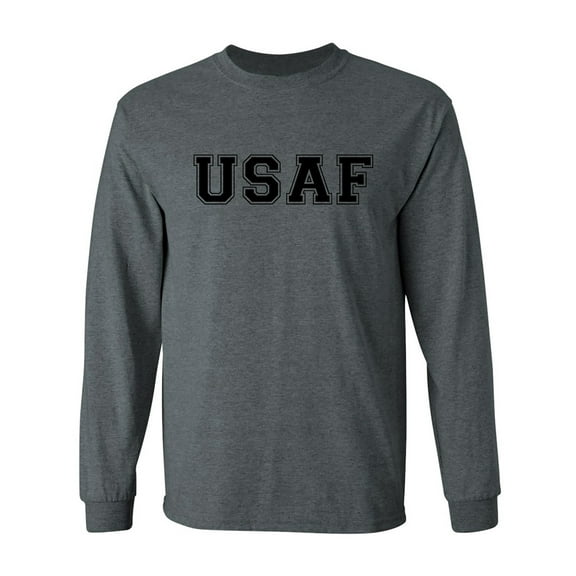 USAF Air Force L/S T-Shirt in Dark Heather