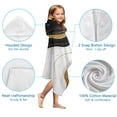 thumbnail image 7 of Black White Gold Marble Pattern Hooded Bath Towel，50"x30" for Ages 3 To 12 Kids, Quick Dry Lightweight Soft Microfiber Hood Beach Towel Cover Up for Kids, 7 of 7