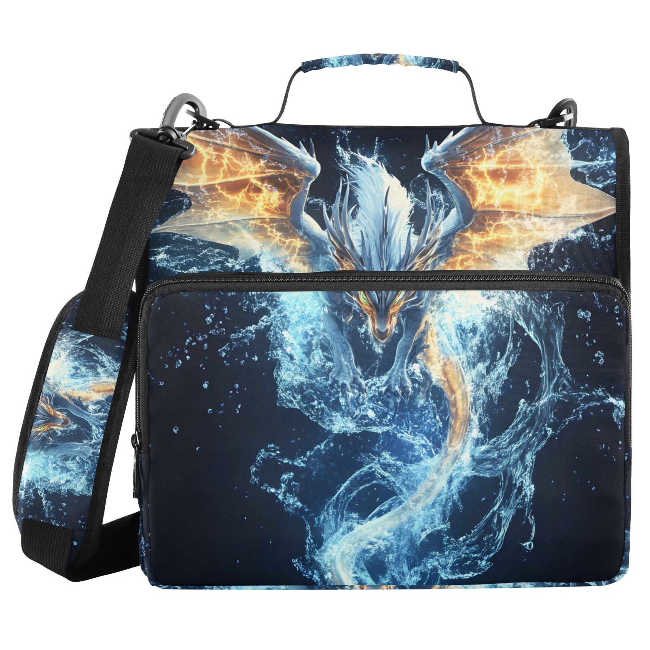 ALAZA Zipper Binder Bag Dragon Cool Style 3 Ring File Folder Binder Organizer Bag