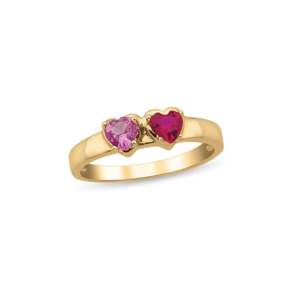 Personalized Couple's Heart Birthstone Ring