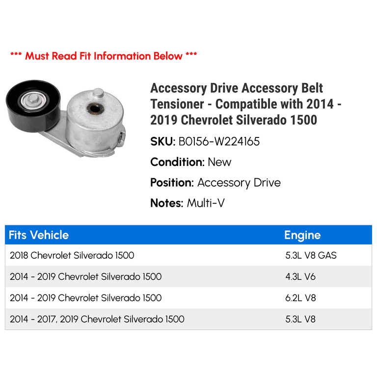 Accessory Drive Accessory Belt Tensioner Compatible with 2014
