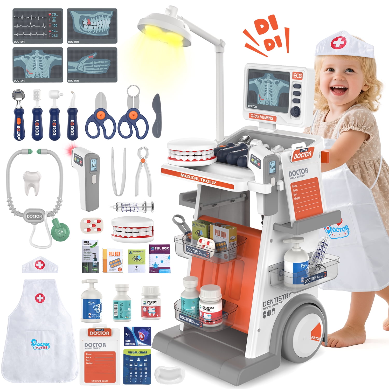 A FOR ADLEY 3 Crazy Babies and Play Pretend Travel Bag an All in