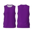 thumbnail image 2 of Gaeub Purple Men's Mesh Basketball Jersey, Quick-Drying Sleeveless Top S-4XL, Loose Muscle Tank Top -X-Large, 2 of 9
