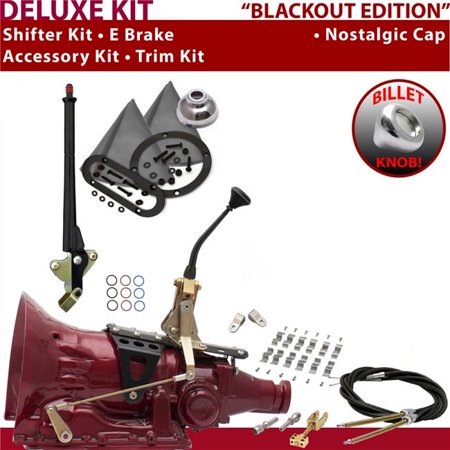 American Shifter TH400 Shifter Kit Black 8 in. E Brake Cable Clamp Clevis Trim Kit for EDC3D