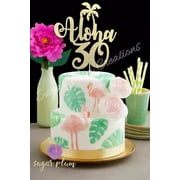 Aloha 30 cake topper with palm tree