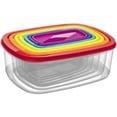 thumbnail image 3 of Southern Homewares Set of 7 Colorful Rectangle Food Storage Containers with Snap-On Lids, 3 of 6