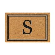 Doormat Coir Outdoor Doormats Outdoor Funny Door Rugs Washable Anti-Slip Mat Backing for Indoor Entryway, Patio, Garage, Porch - Thin Absorbent Dirt Trapper Doormat, 16x24 Inch S Alphabet Mats