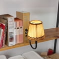 thumbnail image 3 of Kiven Cordless Table Lamp, 1-Light Rechargeable Bookshelf Lamp with White Fabric Lampshade, Farmhouse Decorative Bookend, Cordless Lamp for Bookshelf Office Home Decor Bedside, 3 of 7