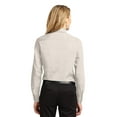 thumbnail image 3 of Port Authority Ladies Long Sleeve Easy Care Shirt-L (Light Stone/ Classic Navy), 3 of 4