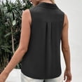 thumbnail image 7 of LEAVINGSUO Tank Tops for Women Summer Casual Solid Color Round Neck Button-Up T-Shirt Black S, 7 of 7