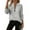 Gray, variant on Sweaters for Women Solid Color Ribbed Zip Zipper Crewneck Jumpers Winter Ladies Sweater Warm Long Sleeve Red M
