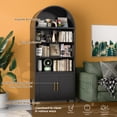 thumbnail image 2 of SUXXAN 73" Tall Arched Display Cabinet with 2 Doors, Curio Kitchen Pantry，Assembly Required, Black, 2 of 8