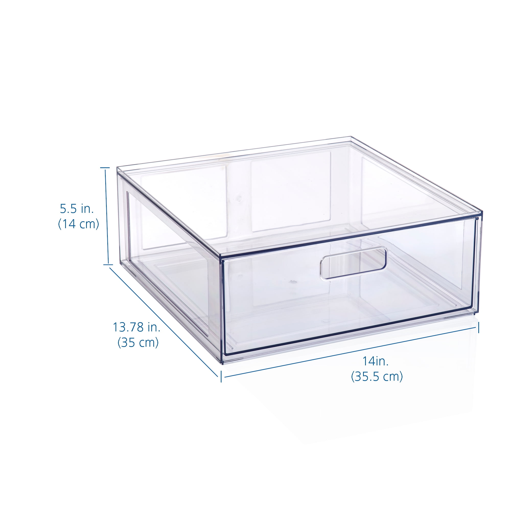 Mainstays Clear Glossy Plastic Pull-Out Closet Drawer Large Size, Adult Size