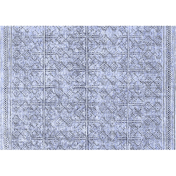 Ahgly Company Indoor Rectangle Oriental Blue Industrial Area Rugs, 2' x 4'
