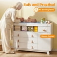 thumbnail image 5 of Melidee Baby Dresser with Changing Table, 47" x 17" x 35", 4-Drawer Nursery Organizer with Safety Rail, White, 5 of 10