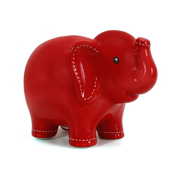 Child to Cherish Tirelire Éléphant en Céramique Cousue, Rouge