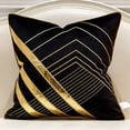 thumbnail image 2 of 18 x 18 Inches Leather Striped Embroidered Cushion Cases Luxury European Throw Pillow Covers Decorative Pillows for Couch Living Room Bedroom Car 45 x 45cm, 2 of 6