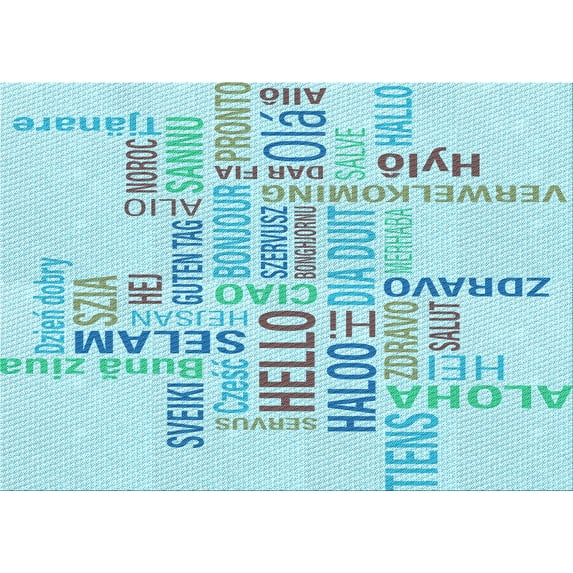 Ahgly Company Machine Washable Indoor Rectangle Transitional Electric Blue Area Rugs, 8' x 12'