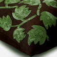 thumbnail image 2 of Dark Brown Throw Pillows Cover, Green Sequins Leaf Botanical Pillows Cover, Pillow Covers 14x14 inch (35x35 cm), Square Silk Pillows Cover, Floral, Tropical - Tulip Tropicava, 2 of 5