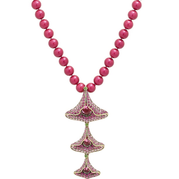 Heidi Daus Swarovski Crystal Beaded Flower Drop Necklace ~ Angel Bloom Heidi Daus Swarovski Crystal Beaded Flower Drop Necklace ~ Angel Bloom
