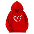 thumbnail image 4 of Atogsazn Boys Oversized Fleece Hoodies Kids Long Sleeve Hoodie Pullover Sweatshirt for Girl Fall Winter Clothes 03-Red 4-5 Years, 4 of 5