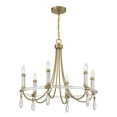 thumbnail image 5 of Warm Brass and Chrome Six Light Chandelier from the Mayfair Collection, 5 of 6