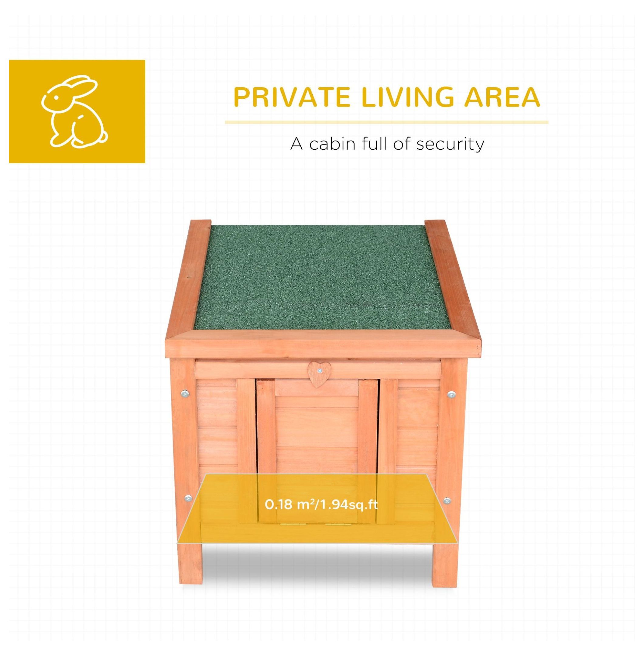 Rabbit House Small Wooden Hutch Cage Openable Waterproof Roof Bunny Guinea Pig Indoor Outdoor Natural