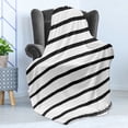 thumbnail image 4 of Modern Soft Flannel Fleece Throw Blanket, Abstract Minimalist Horizontal Paintbrush Stripes Bands Simplistic Design, Cozy Plush for Indoor and Outdoor Use, 50" x 70", Charcoal Grey, by Ambesonne, 4 of 5