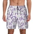 thumbnail image 2 of Goofa Lavender Flowers Printed Men's Swim Trunks Board Shorts Quick Dry Mens Swimming Trunks with Compression Liner,Breathable Fit Hawaii Beach Shorts-X-Large, 2 of 9