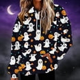 thumbnail image 7 of Frostluinai Womens Oversized Sherpa Pullover Hoodie with Pockets Fuzzy Fleece Sweatshirt Halloween Ghosts Pumpkin Print Fluffy Hooded Sweatshirts, 7 of 7