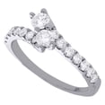 thumbnail image 3 of 14K White Gold Two Stone Bypass Diamond Love & Friendship Engagement Ring 3/4 Ct, 3 of 5