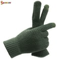 thumbnail image 2 of Spencer Winter Touchscreen Gloves for Men, Warm Wool Fleece Texting Gloves Anti-Slip Soft Lining Elastic Cuff Glove (Green), 2 of 8