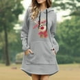 thumbnail image 2 of Noël Femmes Sweat-Shirt Warm Col Rond Cardigan Vacances Imprimer Pull Mi Length Fermeture Outwear Capuche Veste de Mode à Manches Longues Pull de Noël, 2 of 6