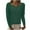 Army Green, variant on YUGYXL Oversized T Shirts for Women Vintage Long Sleeve Henley Shirt Button Down Slim Fit Tops Scoop Neck Ribbed Knit Tshirt White M