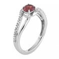 thumbnail image 2 of 10k White Gold Garnet & 1/8 Carat T.W. Diamond Swirl Ring, 2 of 3
