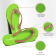 thumbnail image 2 of HUGGOES Basil Natural Rubber Comfort Flip Flops for Women - Green/Pink, 2 of 7