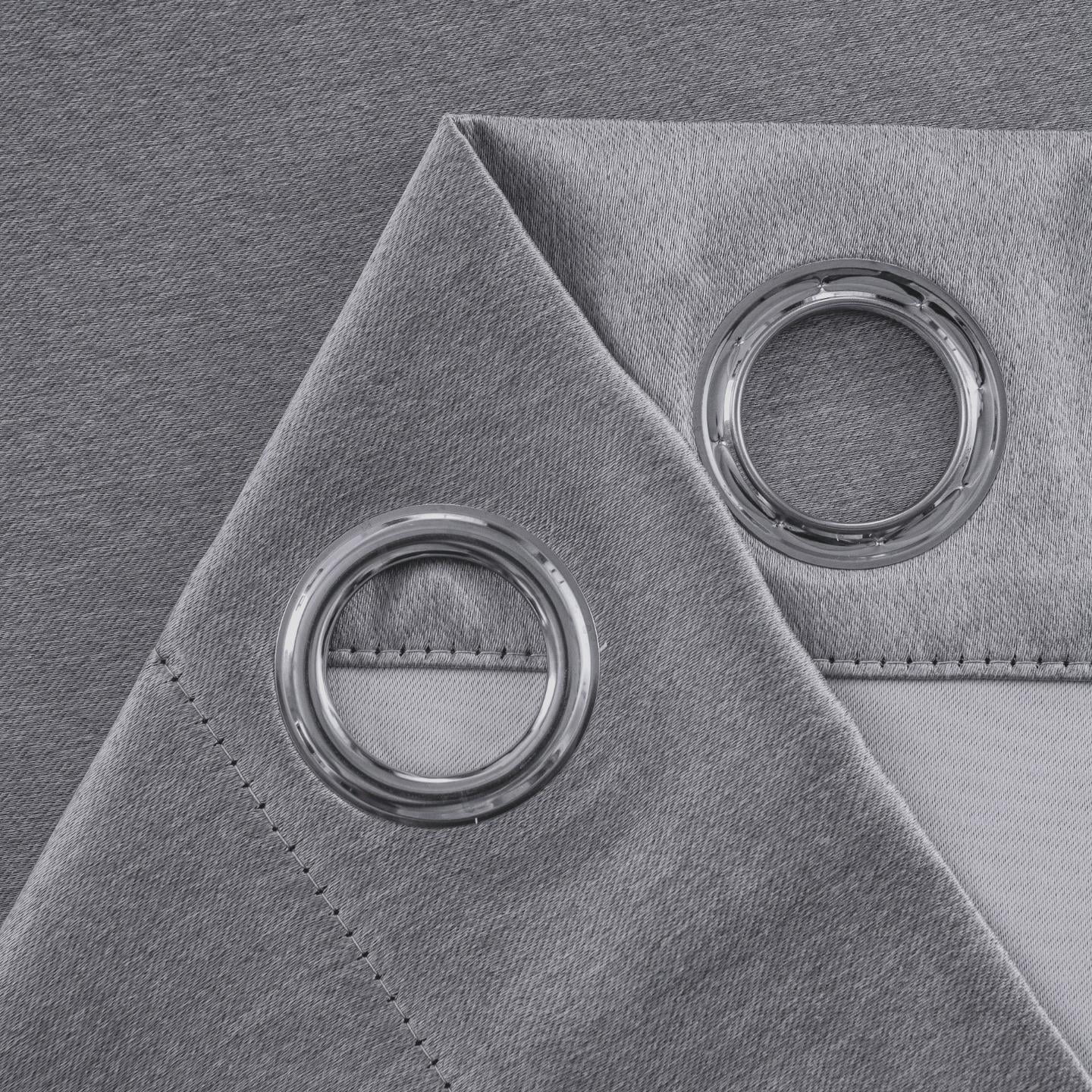 Luxe Weavers Pair of Window Panels Grey 100% Blackout Curtains 108" Length for Bedrooms, Energy Efficient Drapes