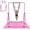 Pink, variant on Gymnastics Bar for Kids Ages 3-12 Adjustable Height, 35"-51", Stable Kids Horizontal Bar with Gymnastic Rings & Non-Slip Mat, Foldable Indoor Outdoor Gymnastics Equipment for Kids, Pink