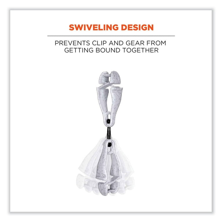 Squids 3420 Dual Clip Swivel Glove Clip Holder, 1 x 0.6 x 5.5, Acetal Copolymer, Granite, Ships in 1-3 Business Days Squids 3420 Dual Clip Swivel Glove Clip Holder, 1 x 0.6 x 5.5, Acetal Copolymer, Granite, Ships in 1-3 Business Days