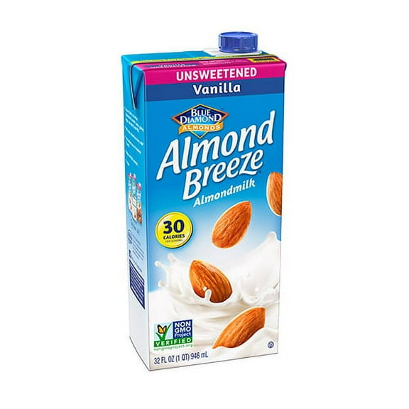 Almond Breeze Almondmilk, Unsweetened Vanilla 32 oz (Pack of 12)