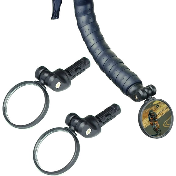 Bike Mirrors,Bike Bar End Mirror, HD Glass Convex Lens Bicycle Rearview Mirror, Safe Cycling Rearview Mirror, Easy to Install