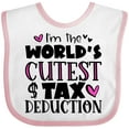 thumbnail image 3 of Inktastic I'm the Worlds Cutest Tax Deduction Pink Hearts Boys or Girls Baby Bib, 3 of 4