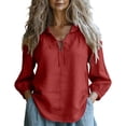 thumbnail image 2 of Endives Womens Tops Tie Up Blouse Casual Top Elegant Loose Ladies Shirts Thin Breathable Tops Spring Summer, 2 of 6